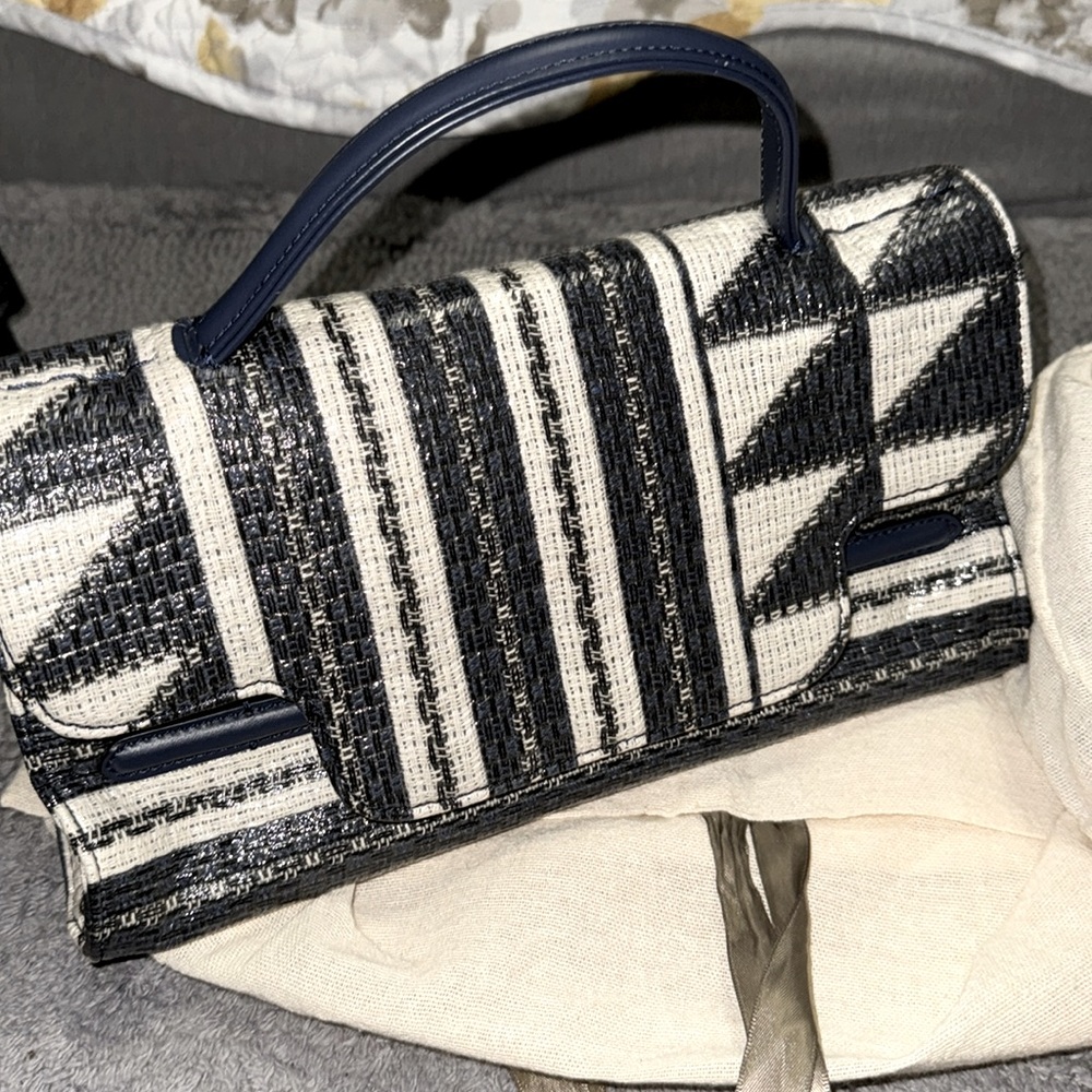 Woven Black & White Crossbody Bag